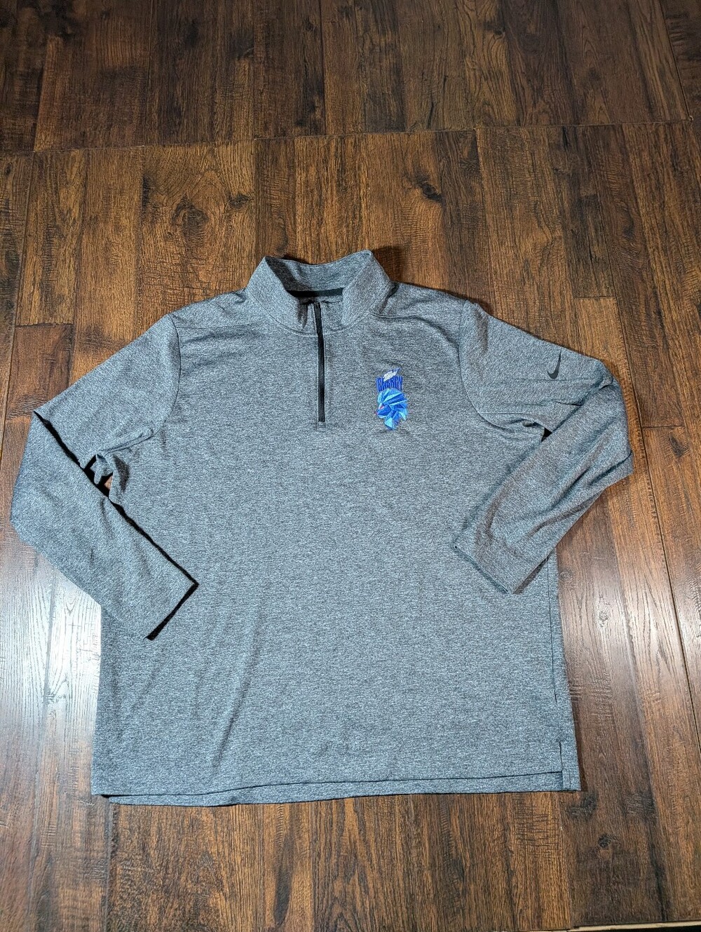 Nike Mountain Dew Energy Long Sleeve Polo Quarter Zip Gray Men's Sz XXL